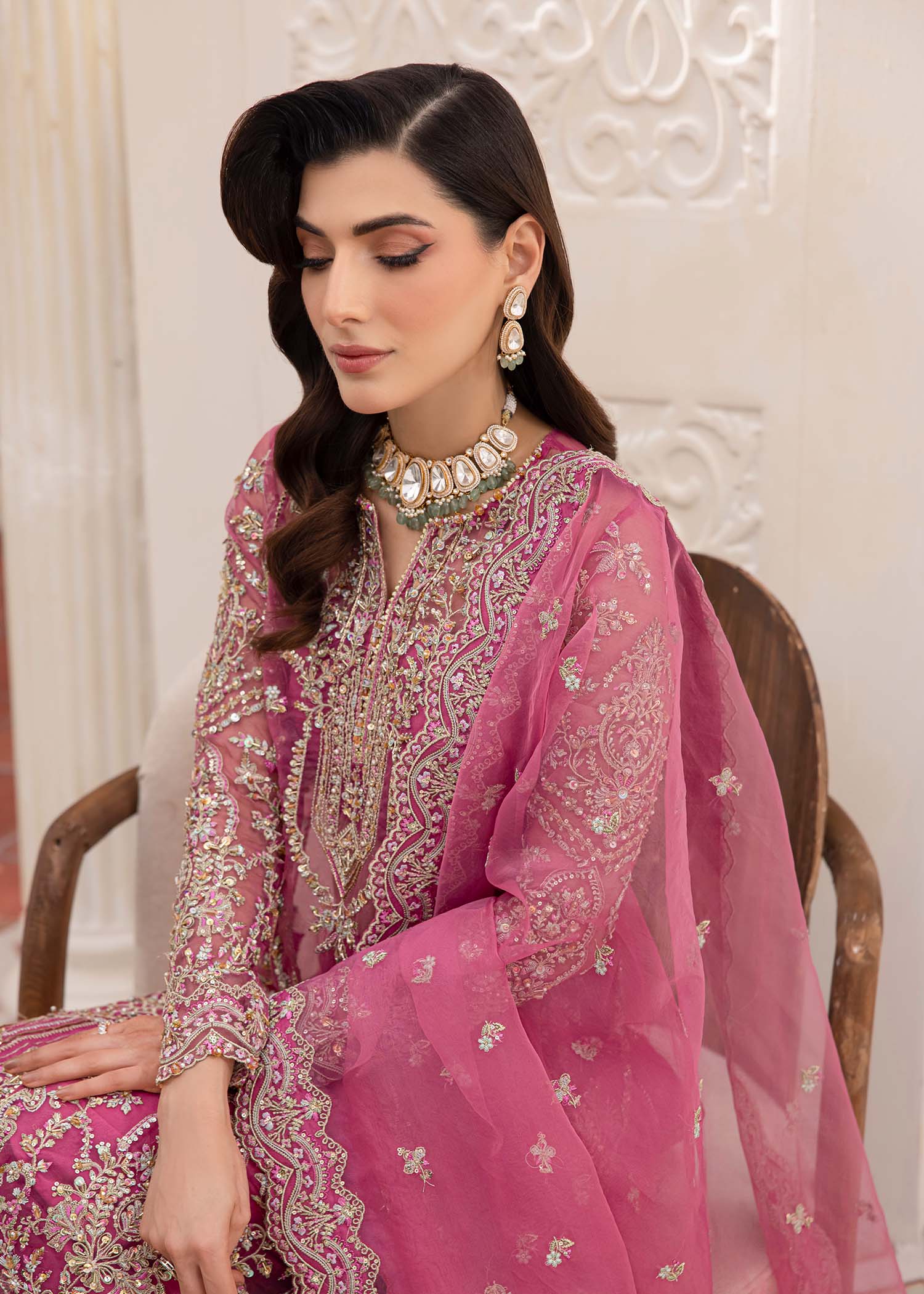 Kanwal Malik Mauve shirt with trouser for Luxury Wedding wear - Pakistani Designer Wear for Women in UK | Kifat