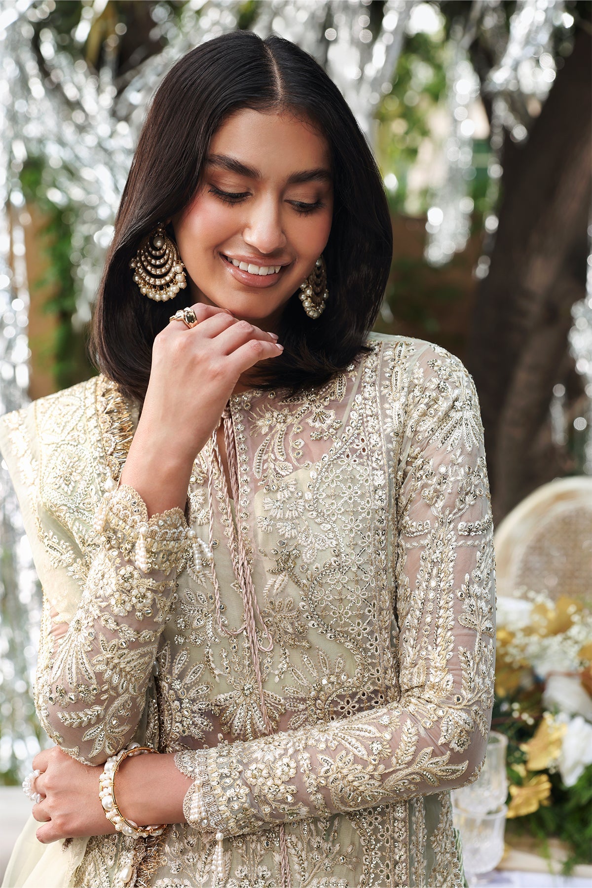 Women Wearing Soulhour Sea Green Long Shirt  For Festive Events - Pakistani Designer Wear For Women In Uk | Kifat