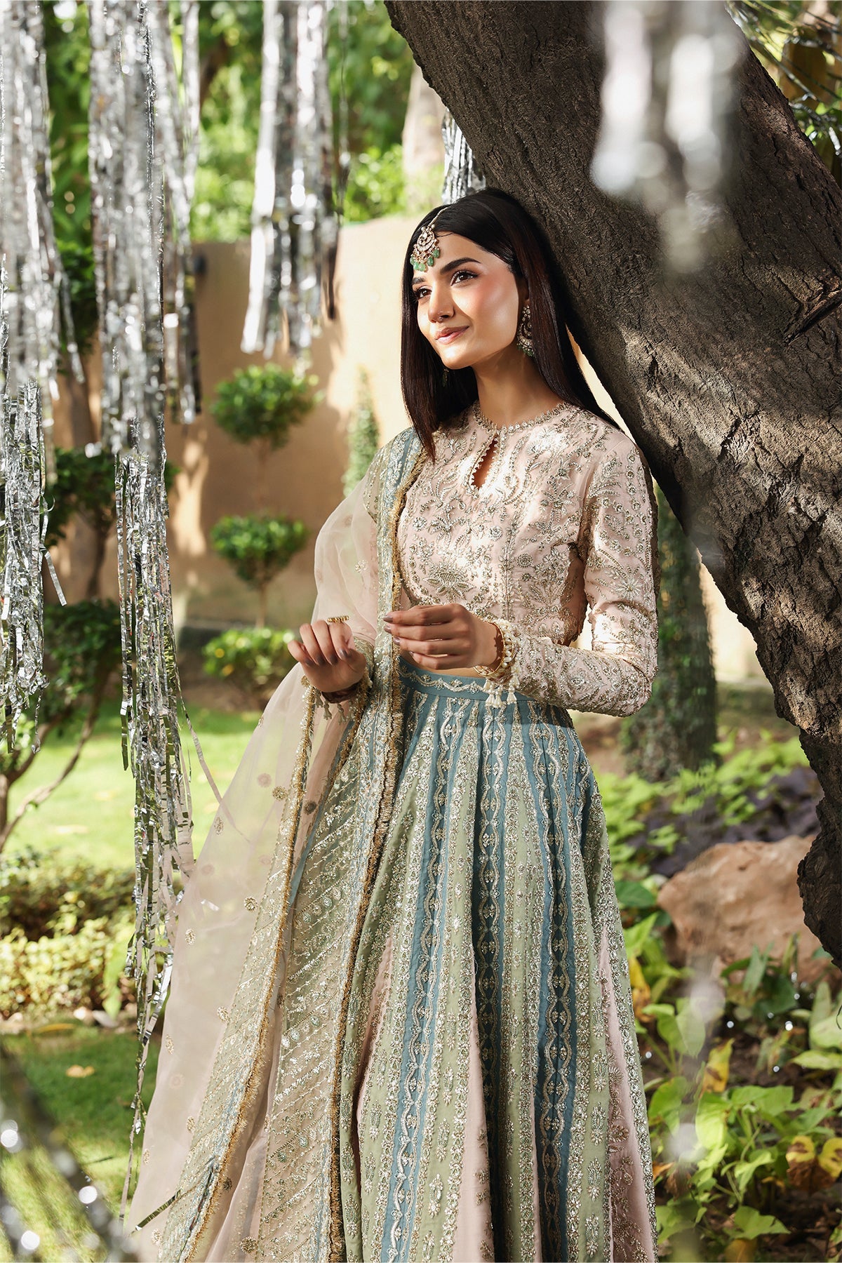Women Wearing Petalhour Baby Pink Lehnga Choli  For Festive Events - Pakistani Designer Wear For Women In Uk | Kifat
