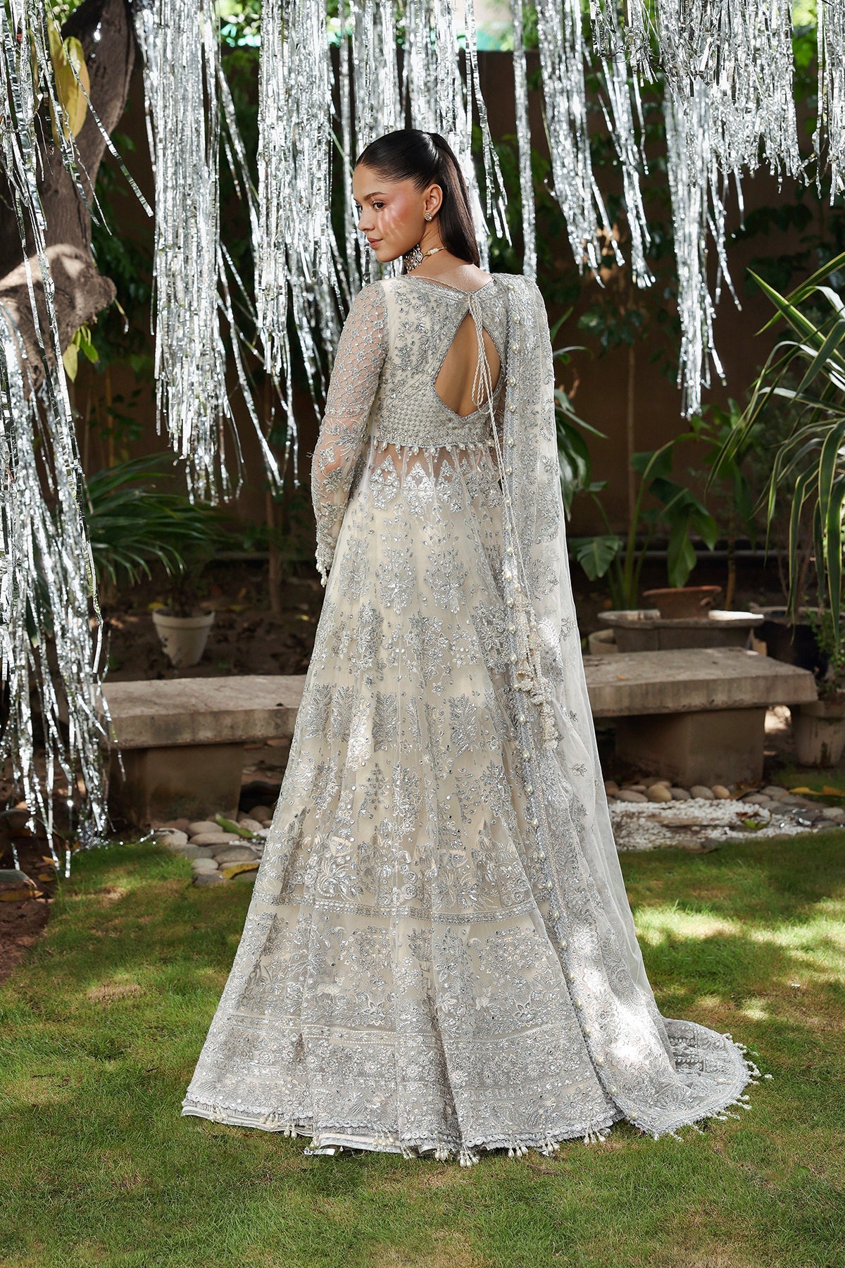 Women Wearing Twilune White Peshwas  For Festive Events - Pakistani Designer Wear For Women In Uk | Kifat