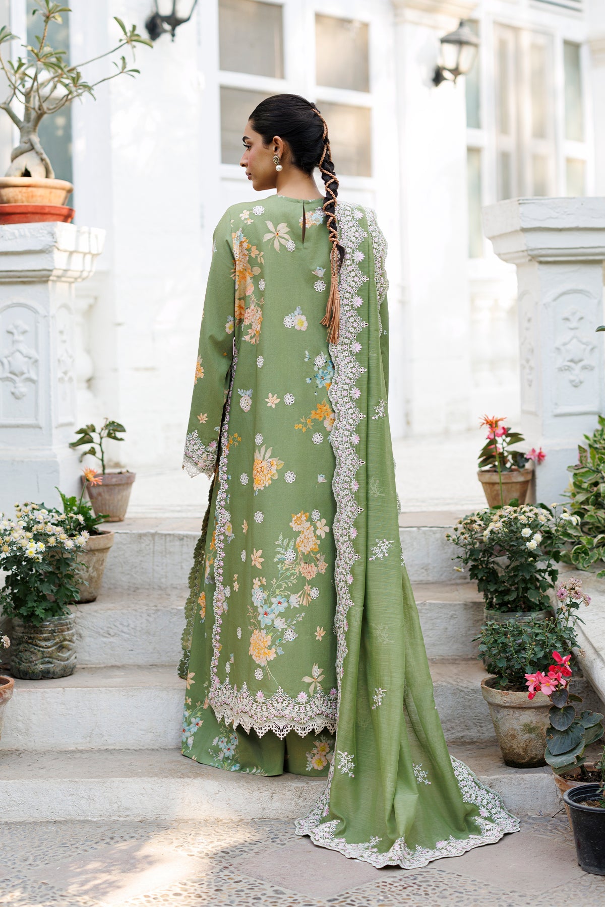 Women Wearing Serelith Green Long Shirt  For Luxury Events - Pakistani Designer Wear For Women In Uk | Kifat
