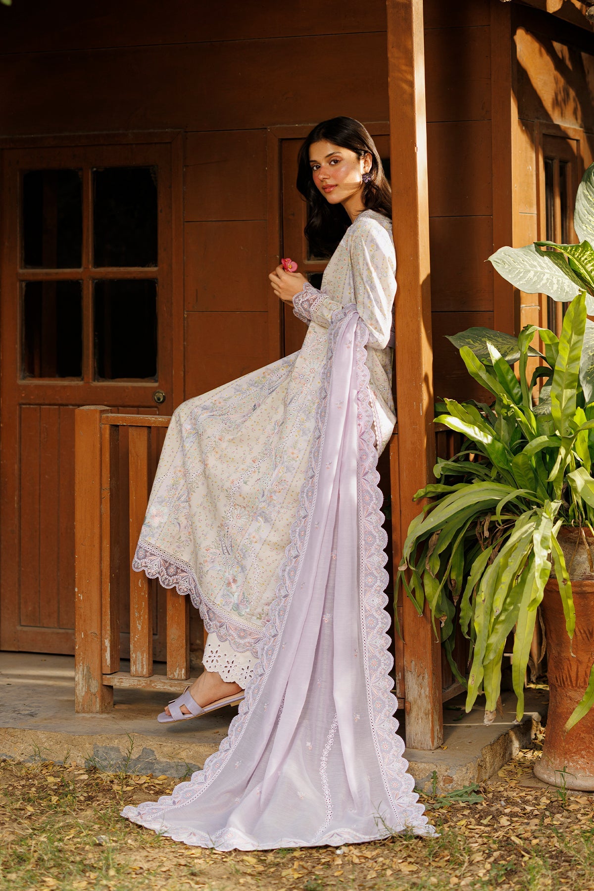 Women Wearing Solayne Beige Long Shirt  For Luxury Events - Pakistani Designer Wear For Women In Uk | Kifat
