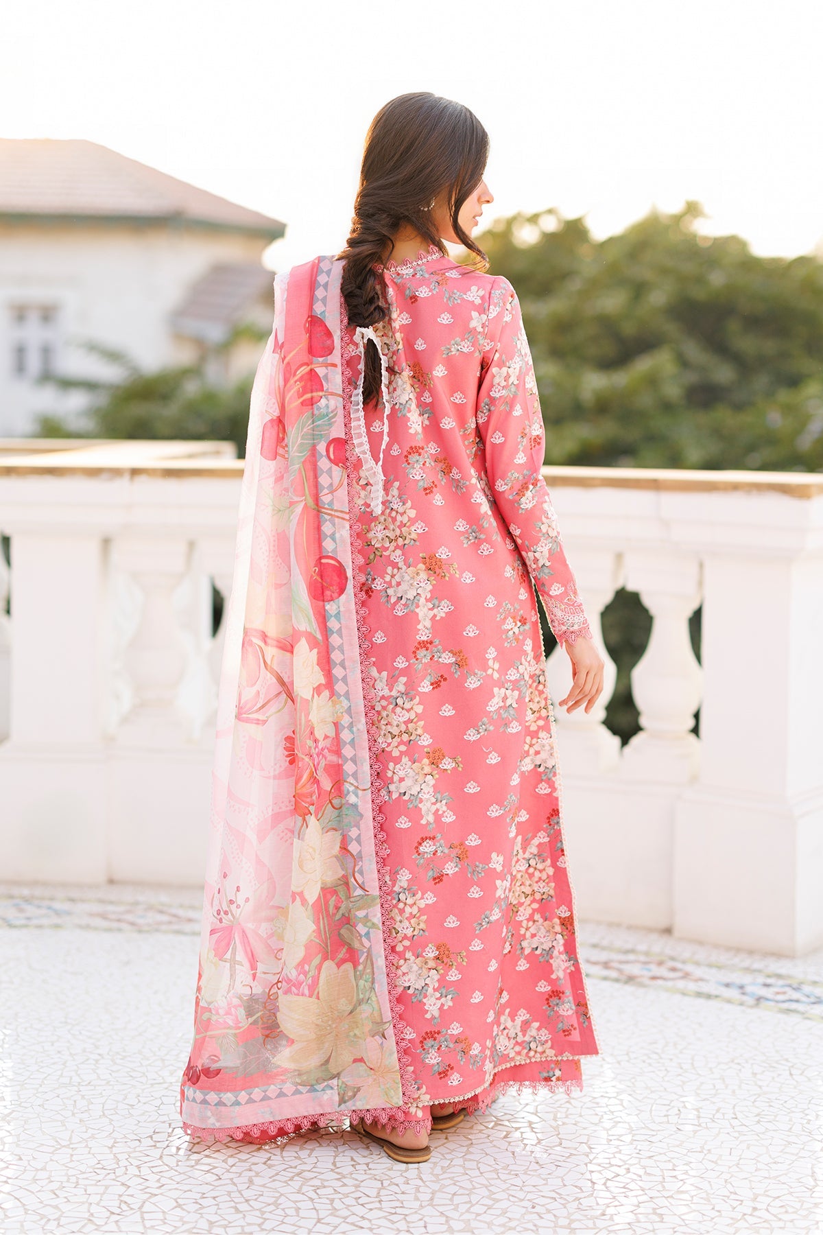 Women Wearing Amelune Dark Pink Long Shirt  For Luxury Events - Pakistani Designer Wear For Women In Uk | Kifat
