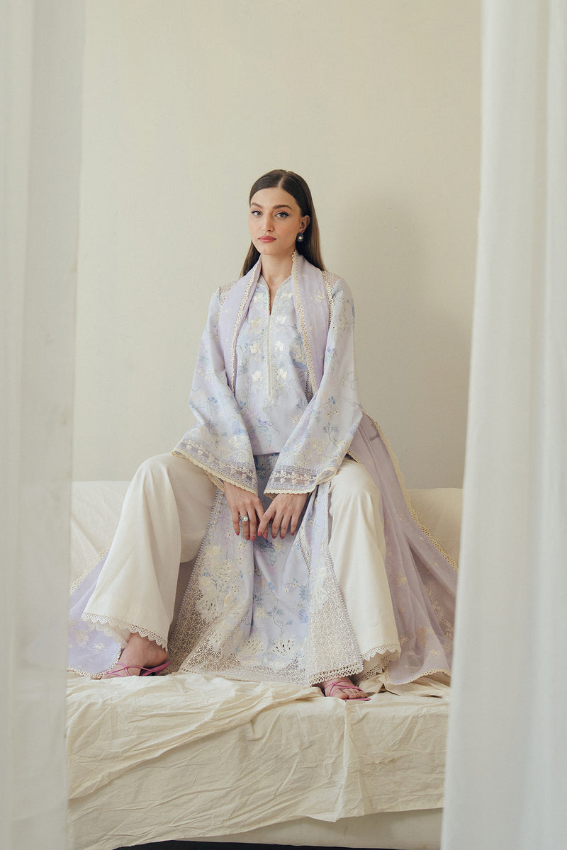 Women Wearing Dovemist Gray Long Shirt For Luxury Events - Pakistani Designer Wear For Women In UK | Kifat