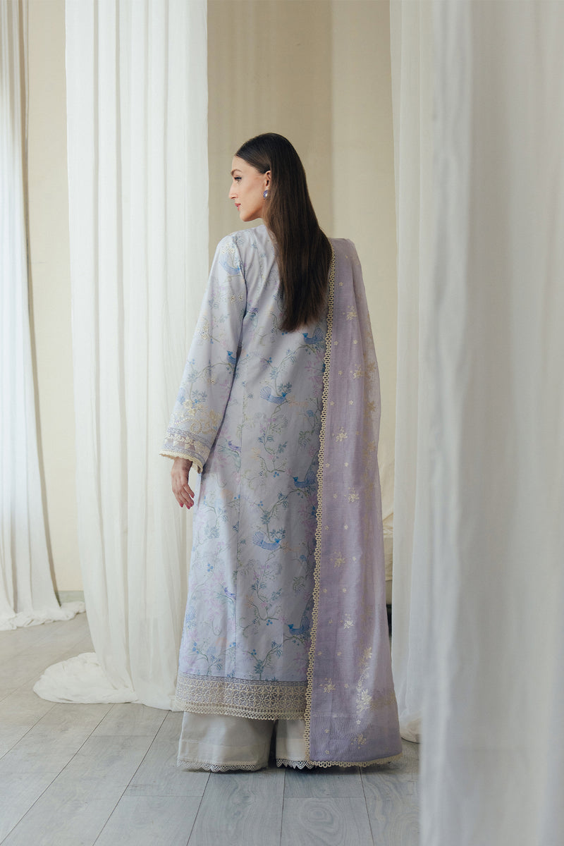 Women Wearing Dovemist Gray Long Shirt For Luxury Events - Pakistani Designer Wear For Women In UK | Kifat