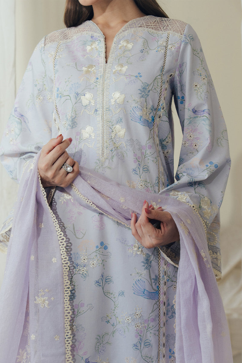 Women Wearing Dovemist Gray Long Shirt For Luxury Events - Pakistani Designer Wear For Women In UK | Kifat